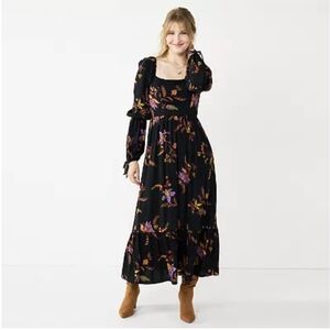 Juniors Floral Tiered Midi dress
